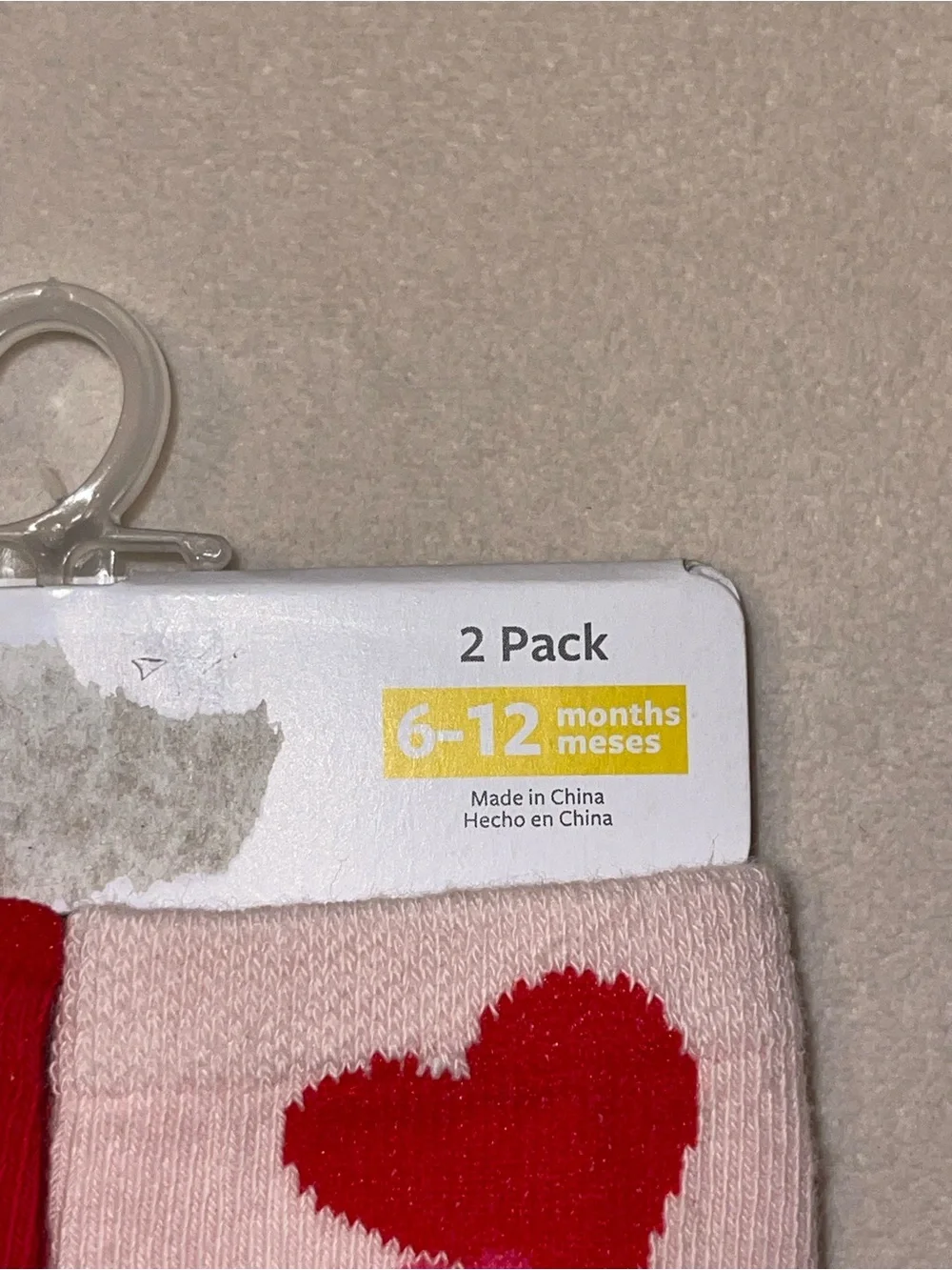 Carter's Red and Light Pink Heart Baby Socks 2-Pack